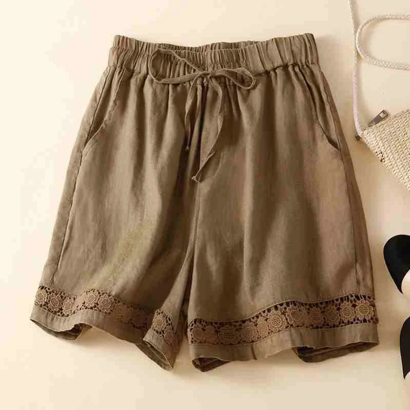 Lenora Embroidered Linen Shorts