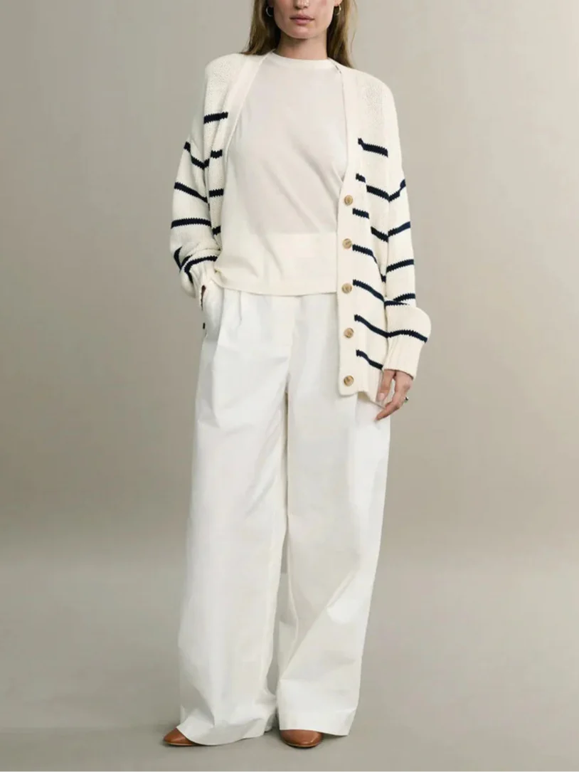 Westhaven Organic Striped Cardigan