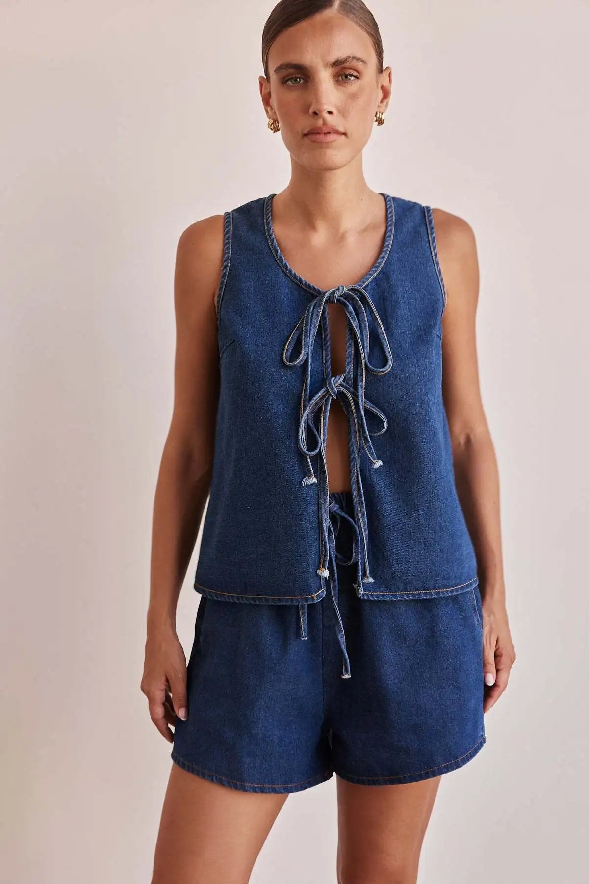 Doretta Denim Tie Set