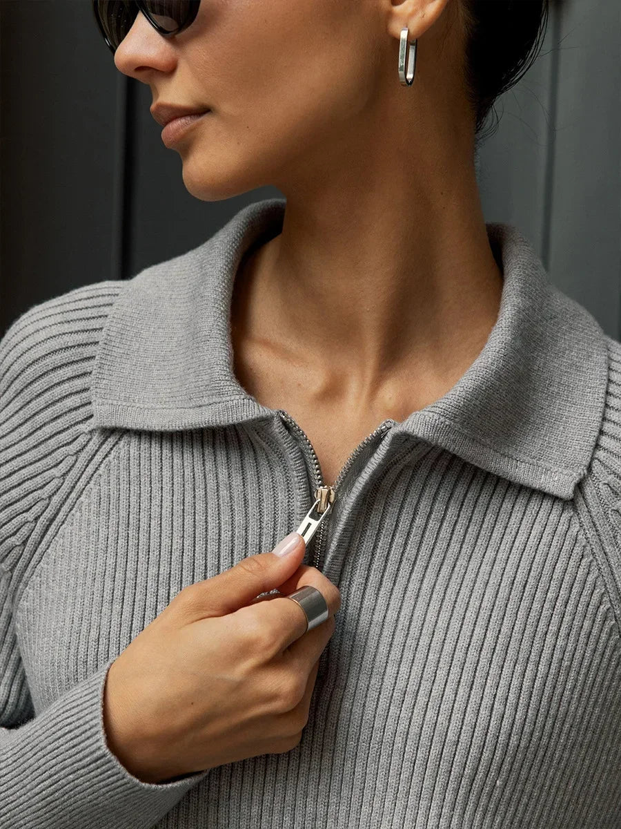 Marceau Ribbed Half-Zip Sweater