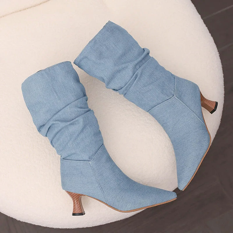 Serene Chic Mid-Calf Heel Boots