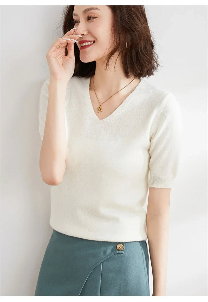 Elysian V-Neck Knit Top