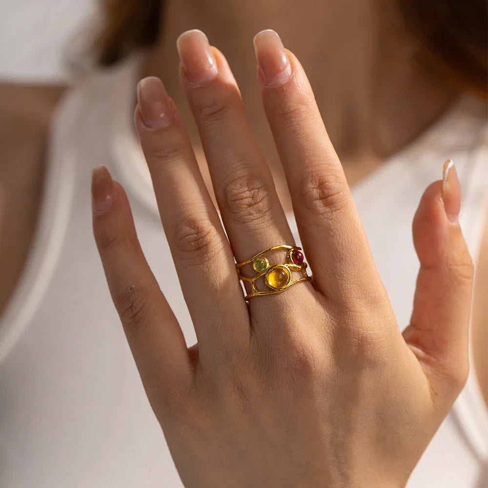 Solari Resin Gem Open Ring