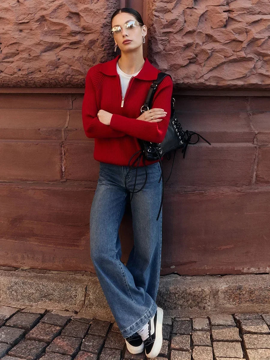 Marceau Ribbed Half-Zip Sweater