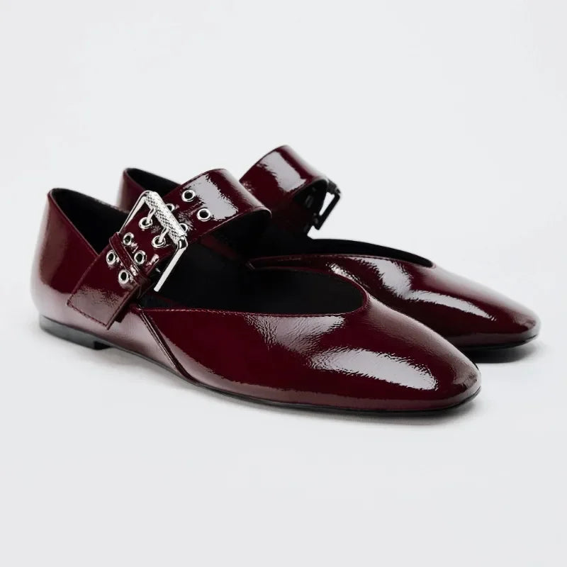Liora Leopard Mary Jane Flats