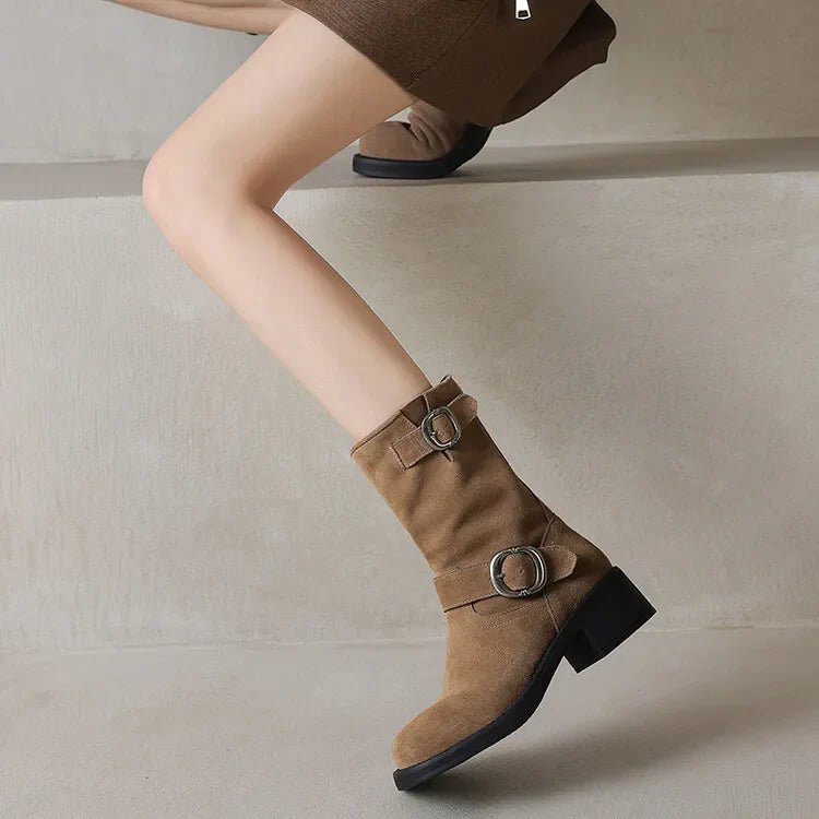 Blackthorn Suede Buckle Boots