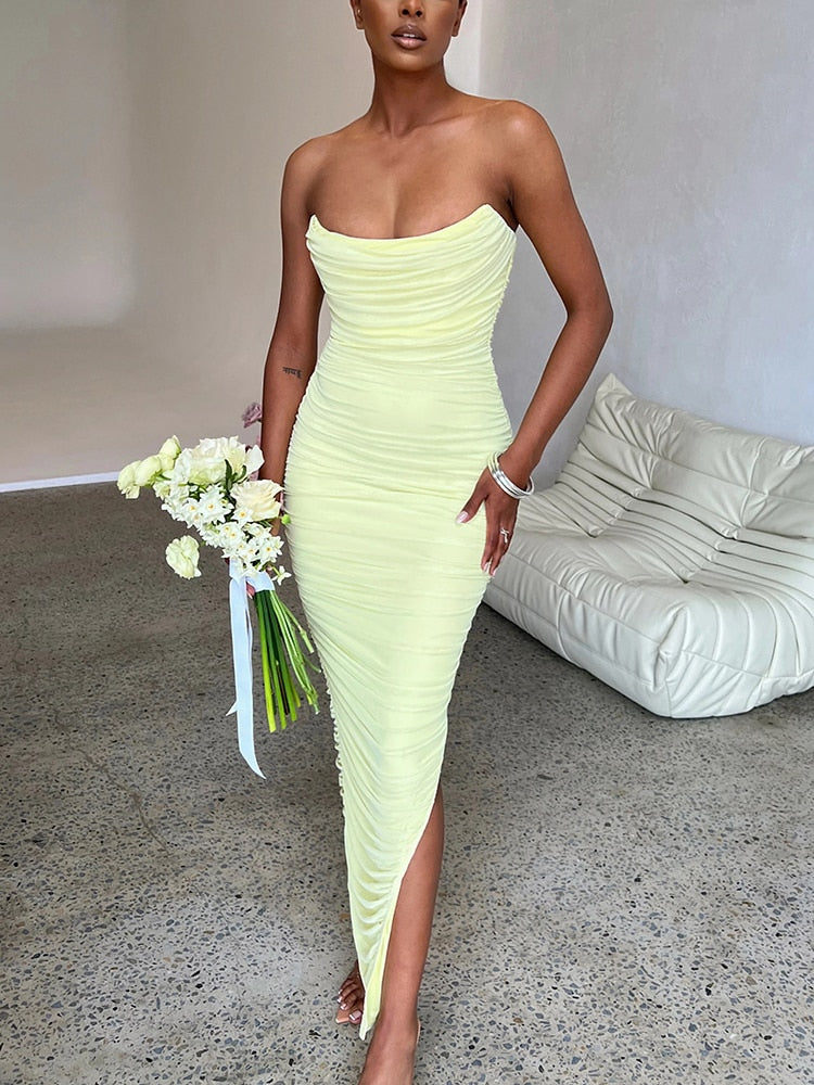 Strapless maxi dress