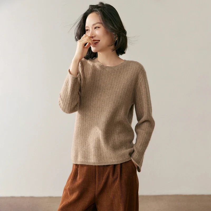 Elmsford Ribbed Cashmere Crewneck