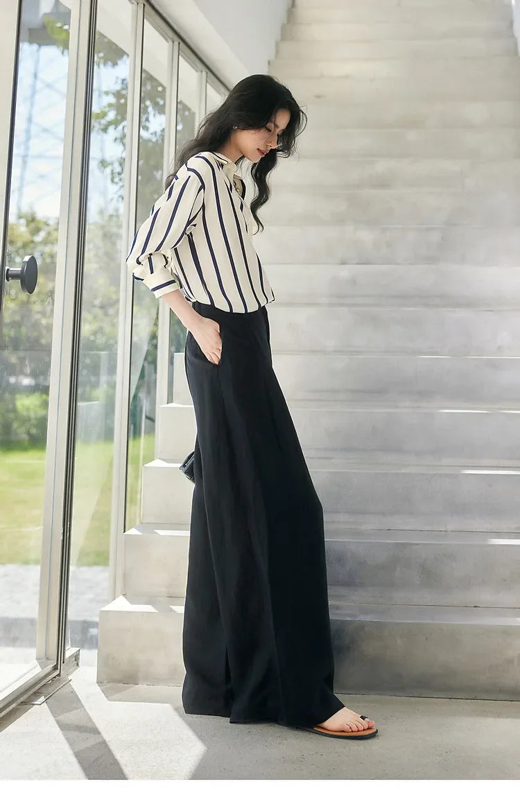 Maren Stripe Satin Blouse