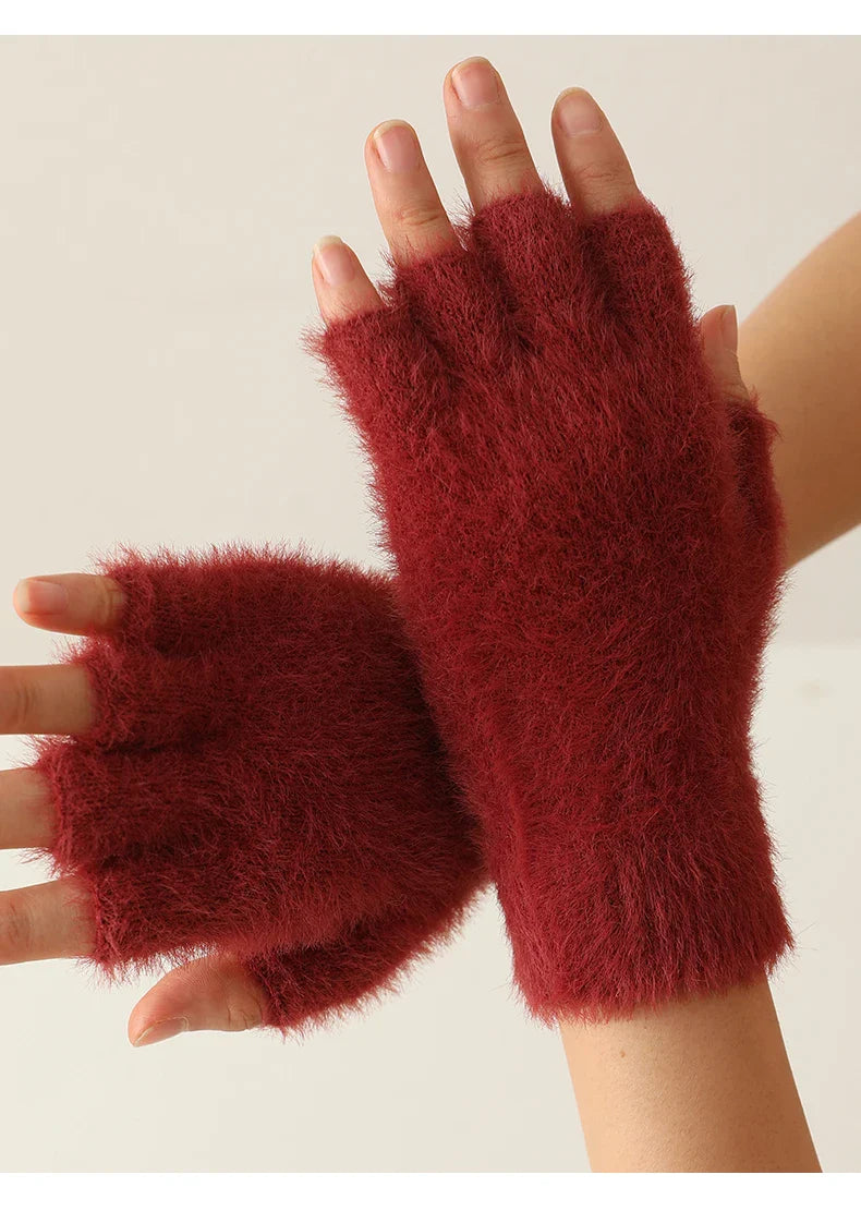 Winter Mink Fingerless gloves