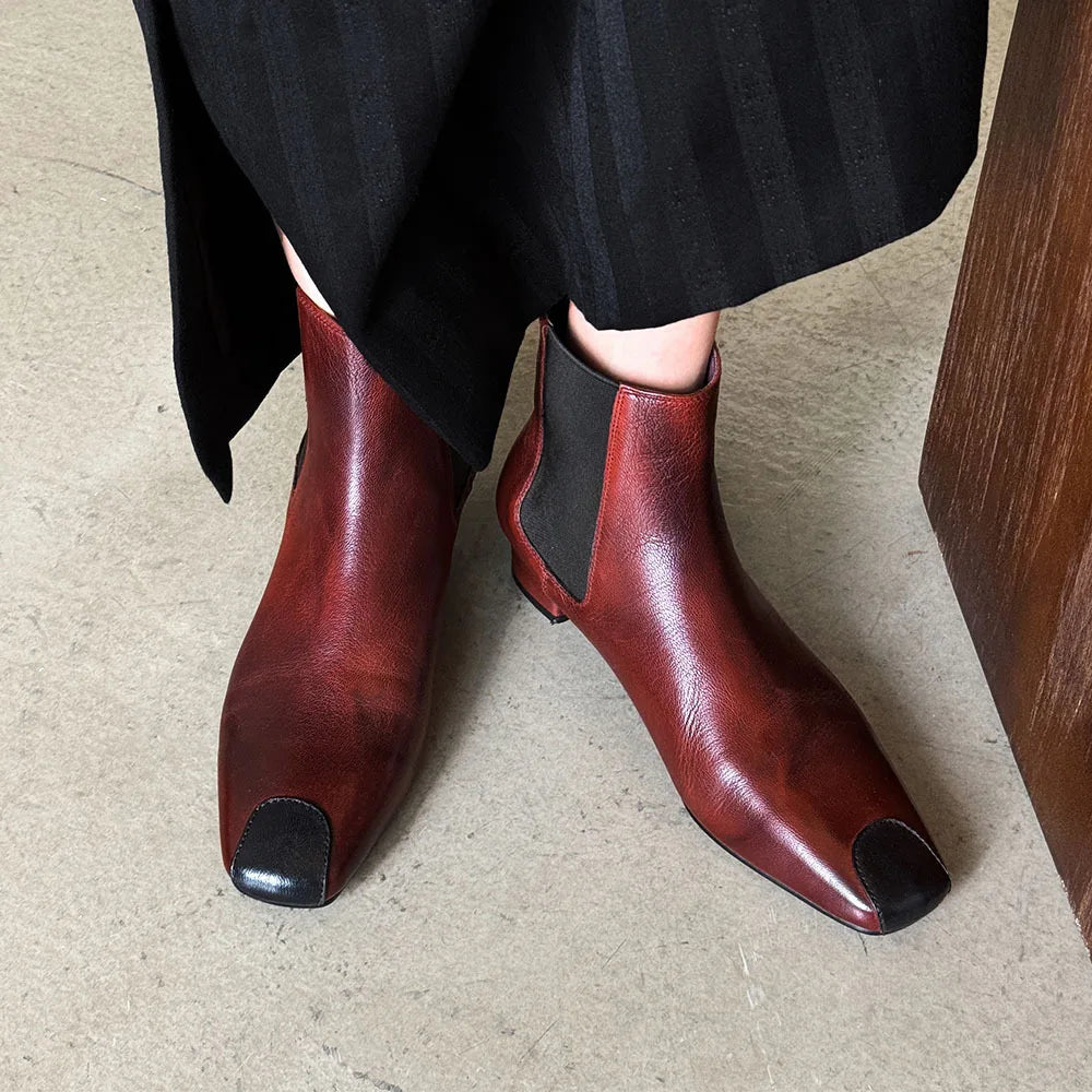 Redmond Square-Toe Leather Boots