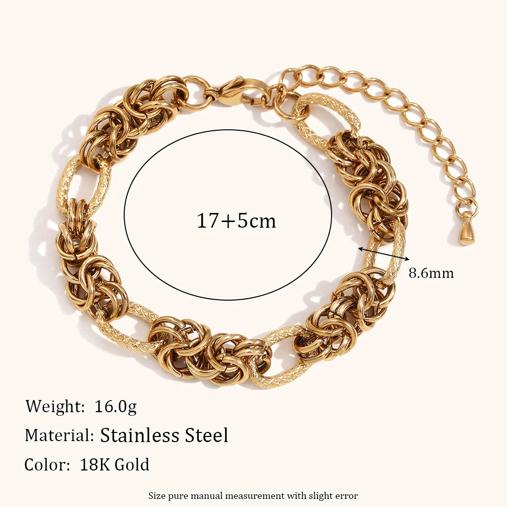 Liora Linked Knot Bracelet Stainless Steel Chain Waterproof Jewelry
