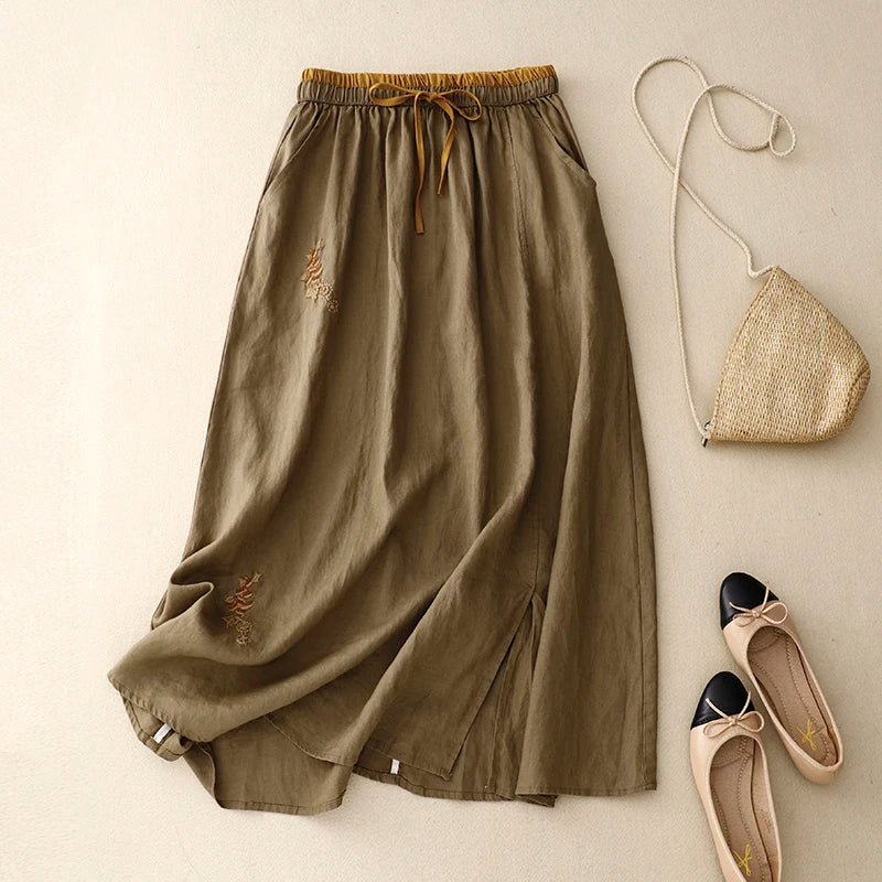 Everly 100% Linen Skirt