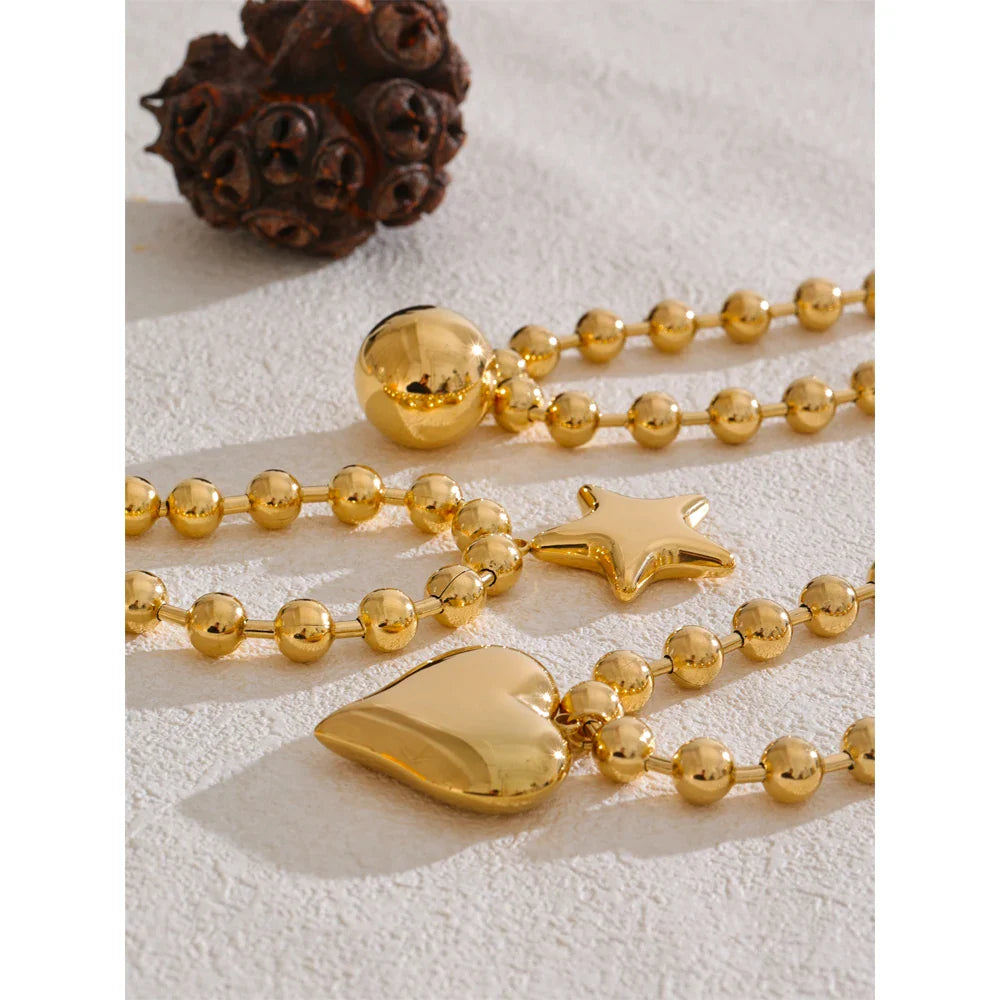 Liré Bold Star Beaded Necklace