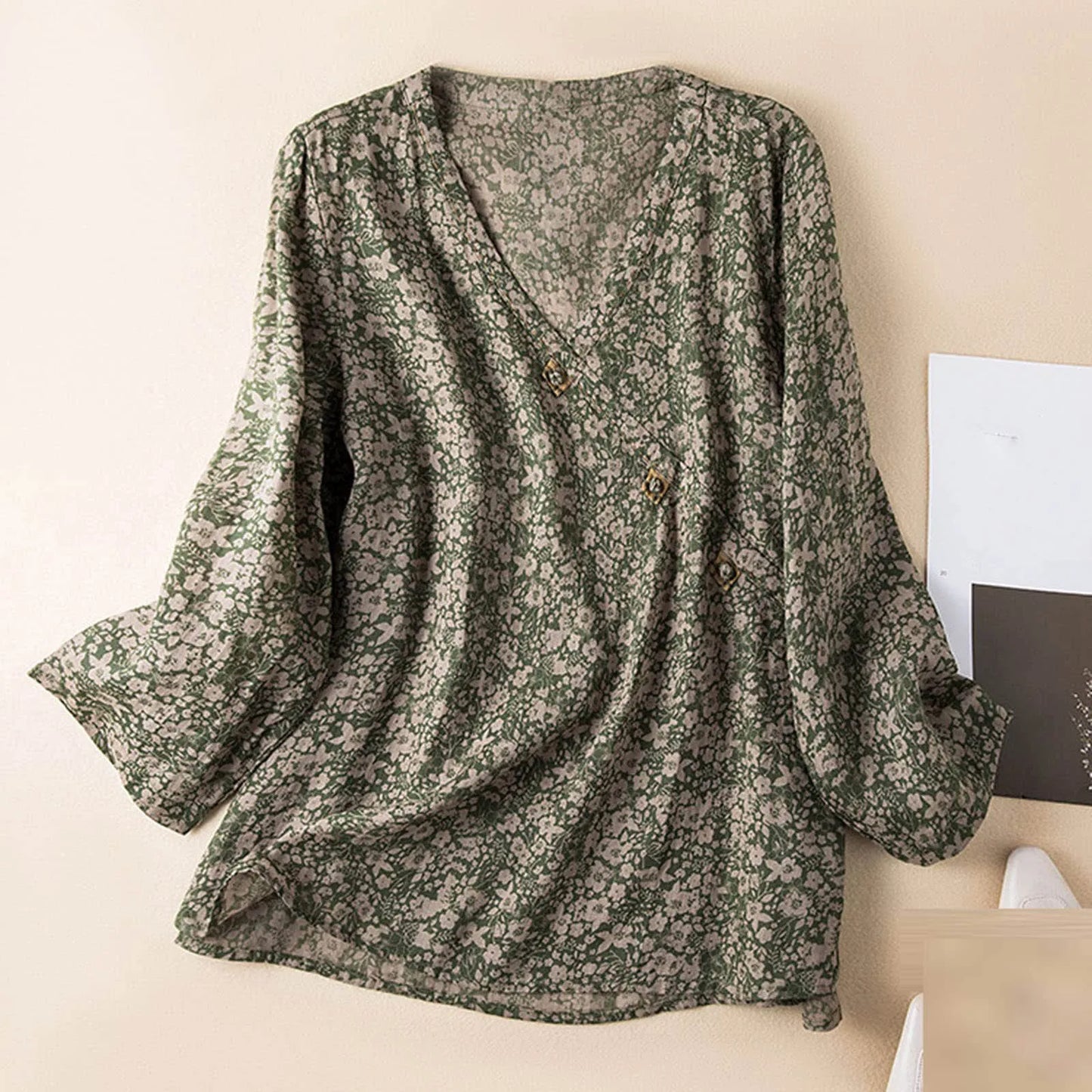 Kaien Crosswrap Linen Blouse