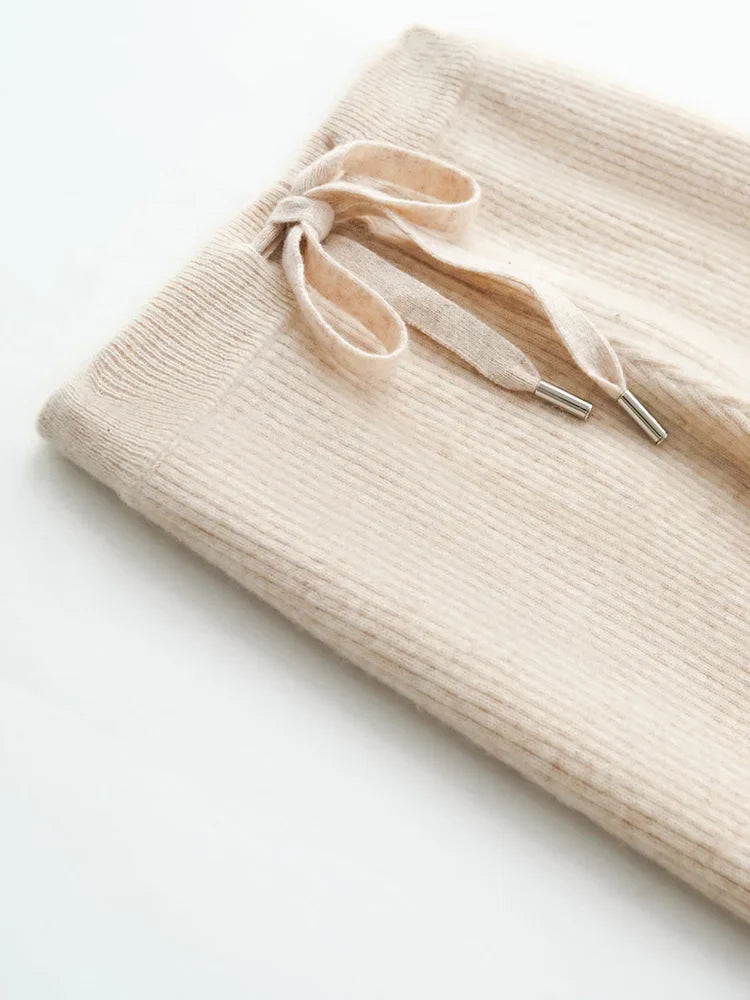 Wool Knitted Wide Leg Pants