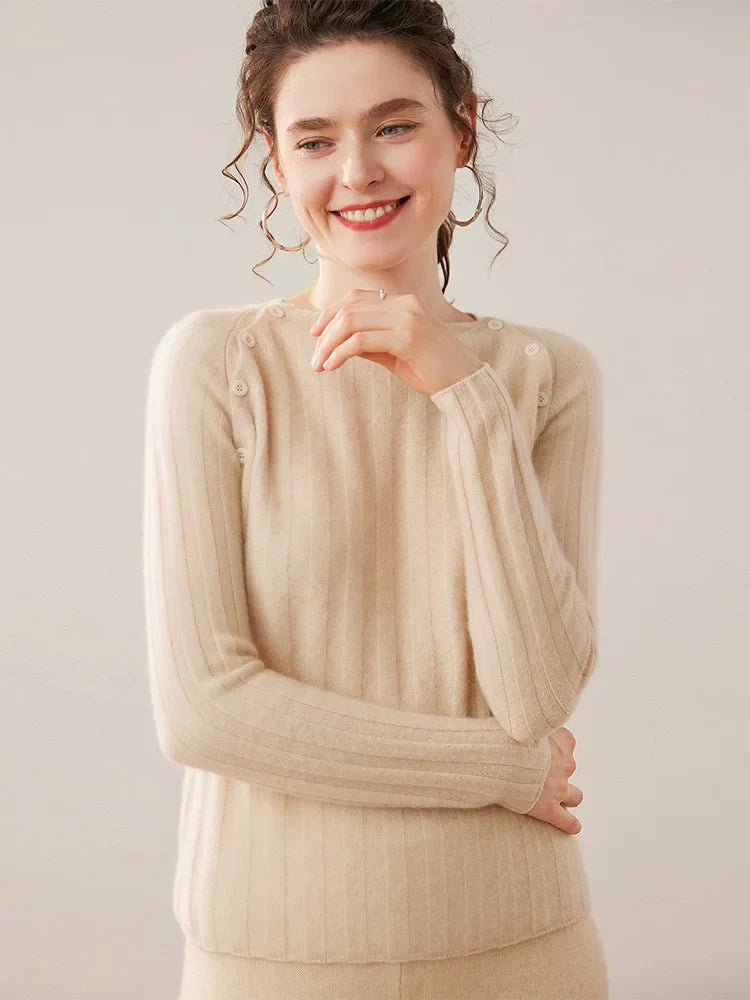 Maribel Buttoned Cashmere Sweater