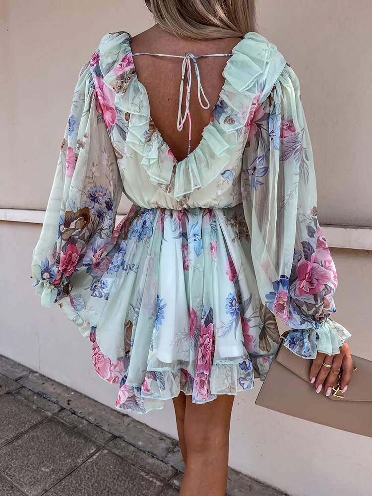 Dress with floral pattern