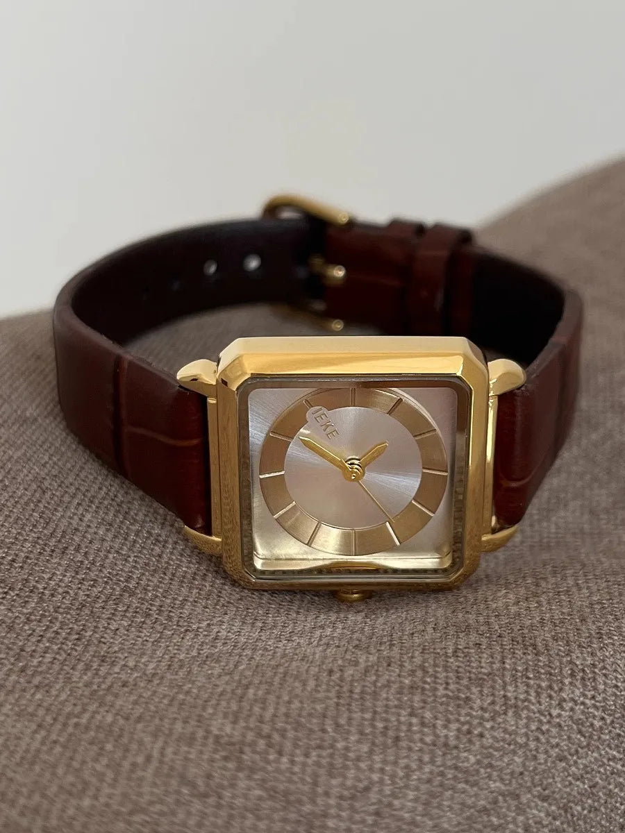 Elvra Square Leather Watch