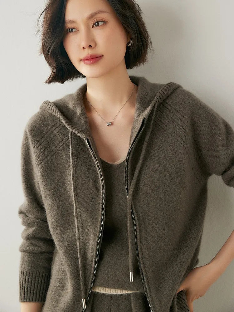 Glädje Classic Cashmere Zipup Hoodie