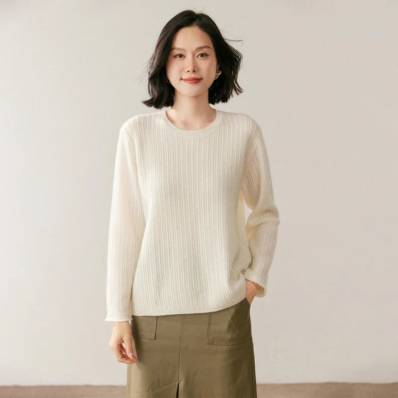 Elmsford Ribbed Cashmere Crewneck