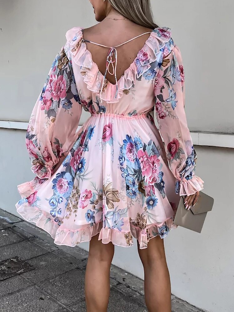 Dress with floral pattern