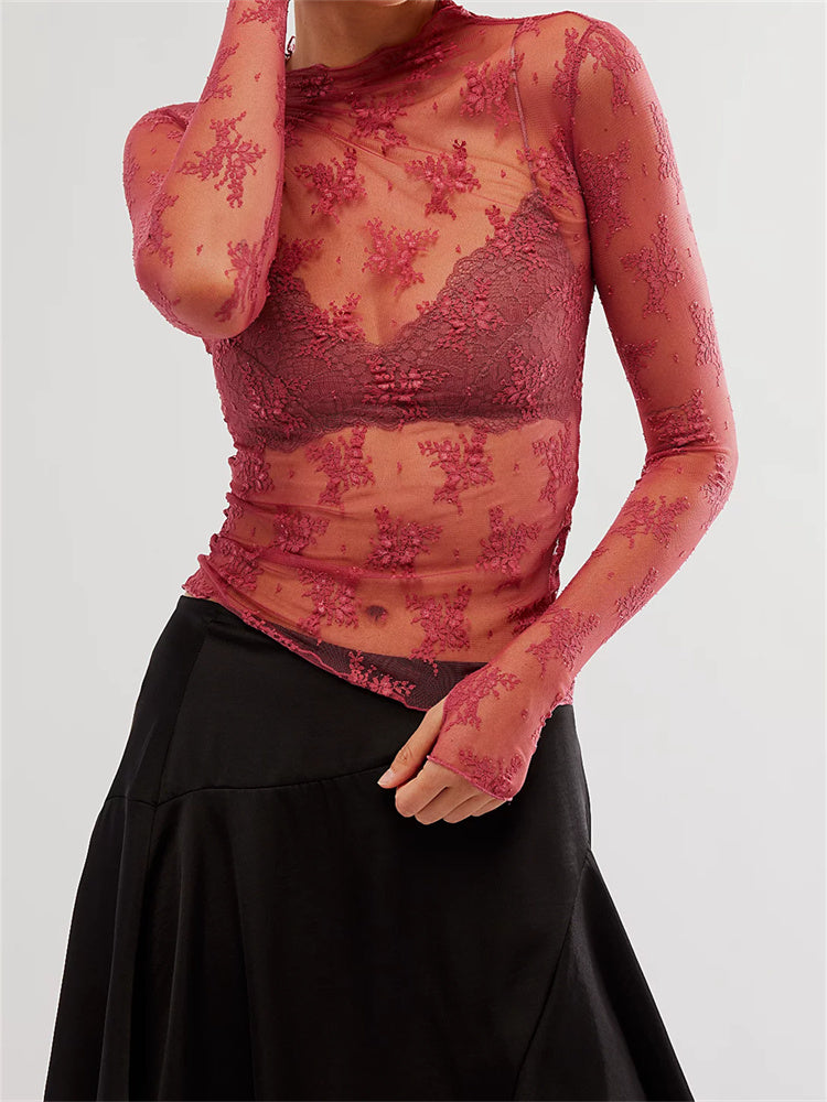 Liana Lace Transparent Top