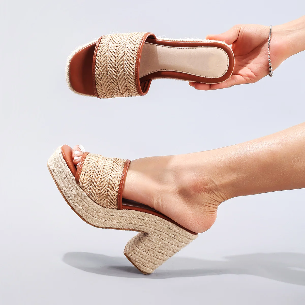 Célie Natural Woven Heels