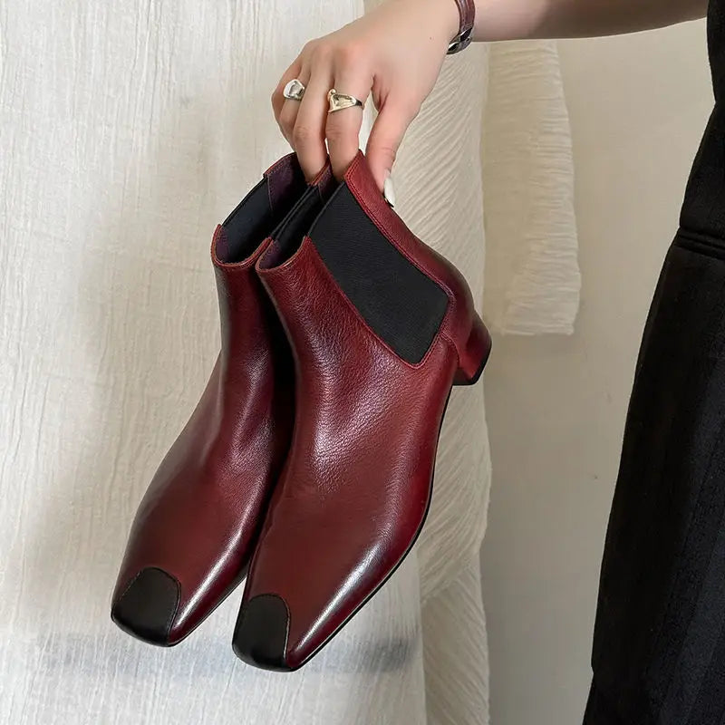 Redmond Square-Toe Leather Boots