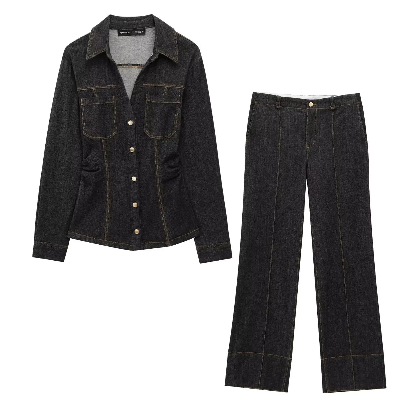 Marenza Button Denim Set