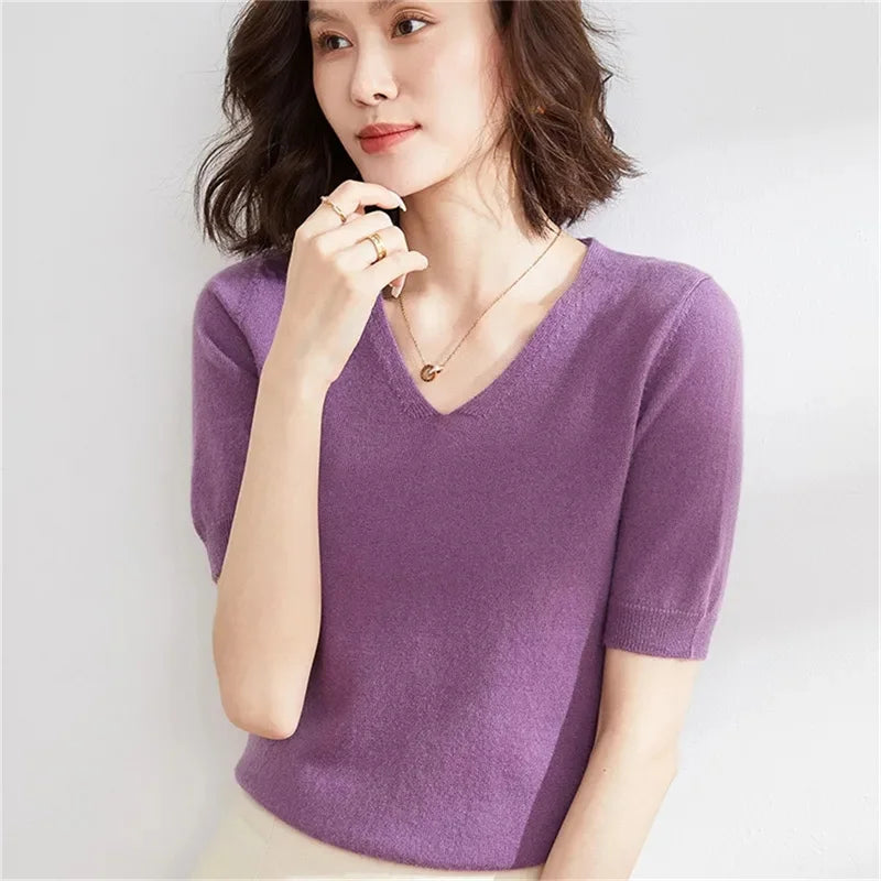 Elysian V-Neck Knit Top