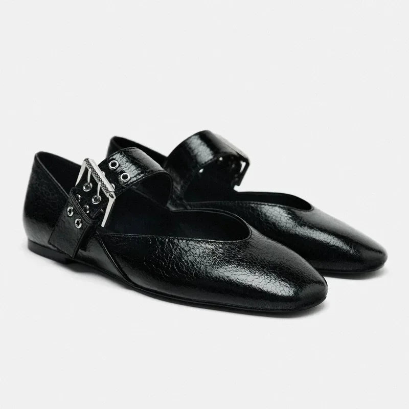 Liora Leopard Mary Jane Flats