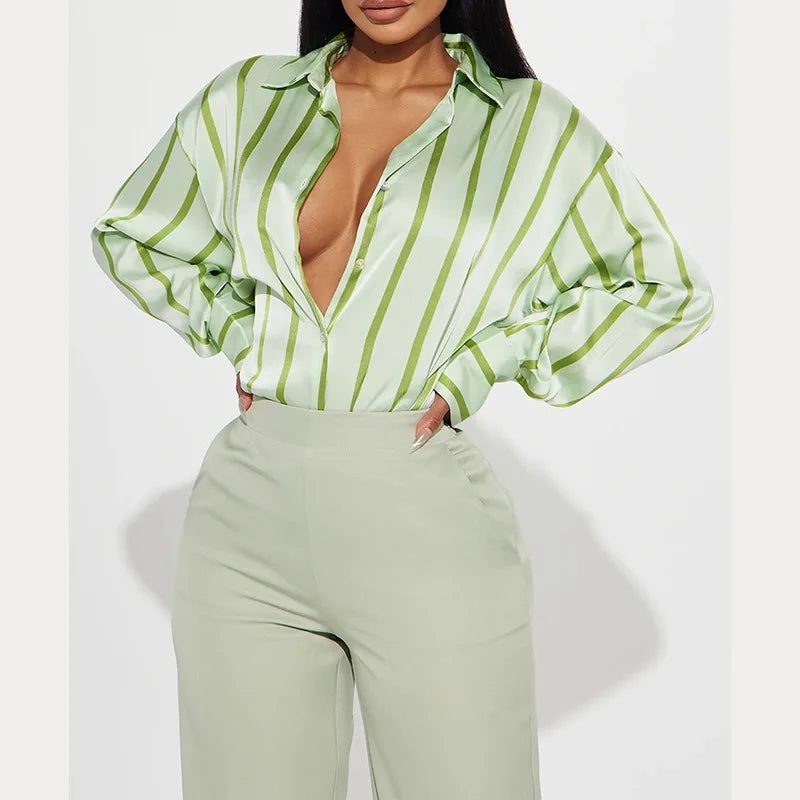 Delaney Satin Stripe Shirt