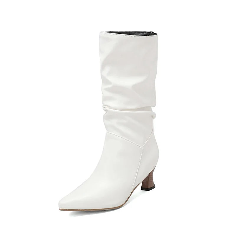 Serene Chic Mid-Calf Heel Boots
