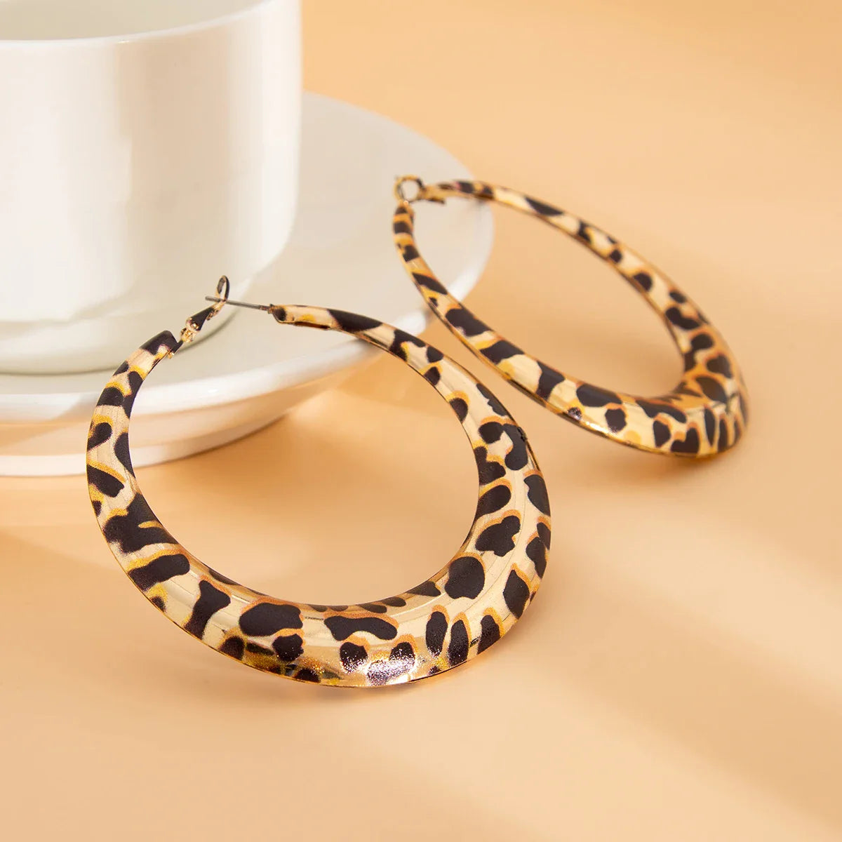Hollowed Leopard Big Hoop Earrings
