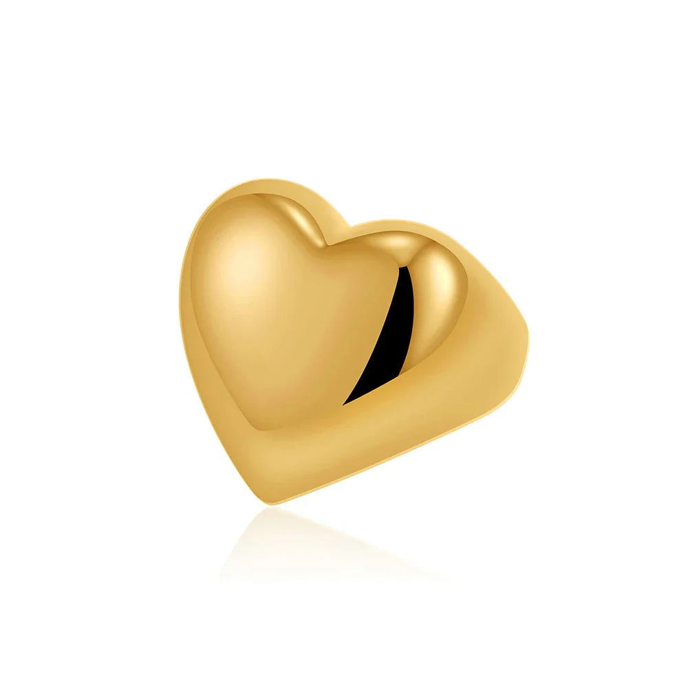 Amoria 18K Gold Heart Ring Stainless Steel Fashion Jewelry