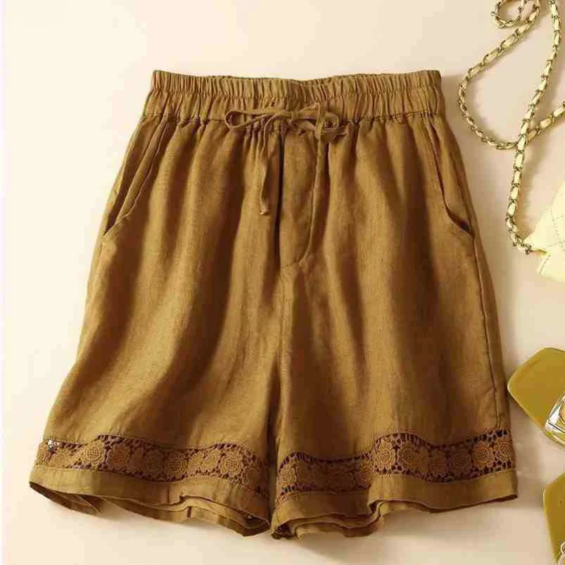 Lenora Embroidered Linen Shorts