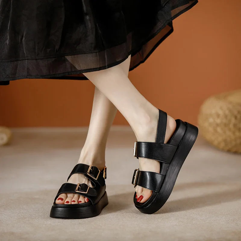 Italian Leather Platform Sandal