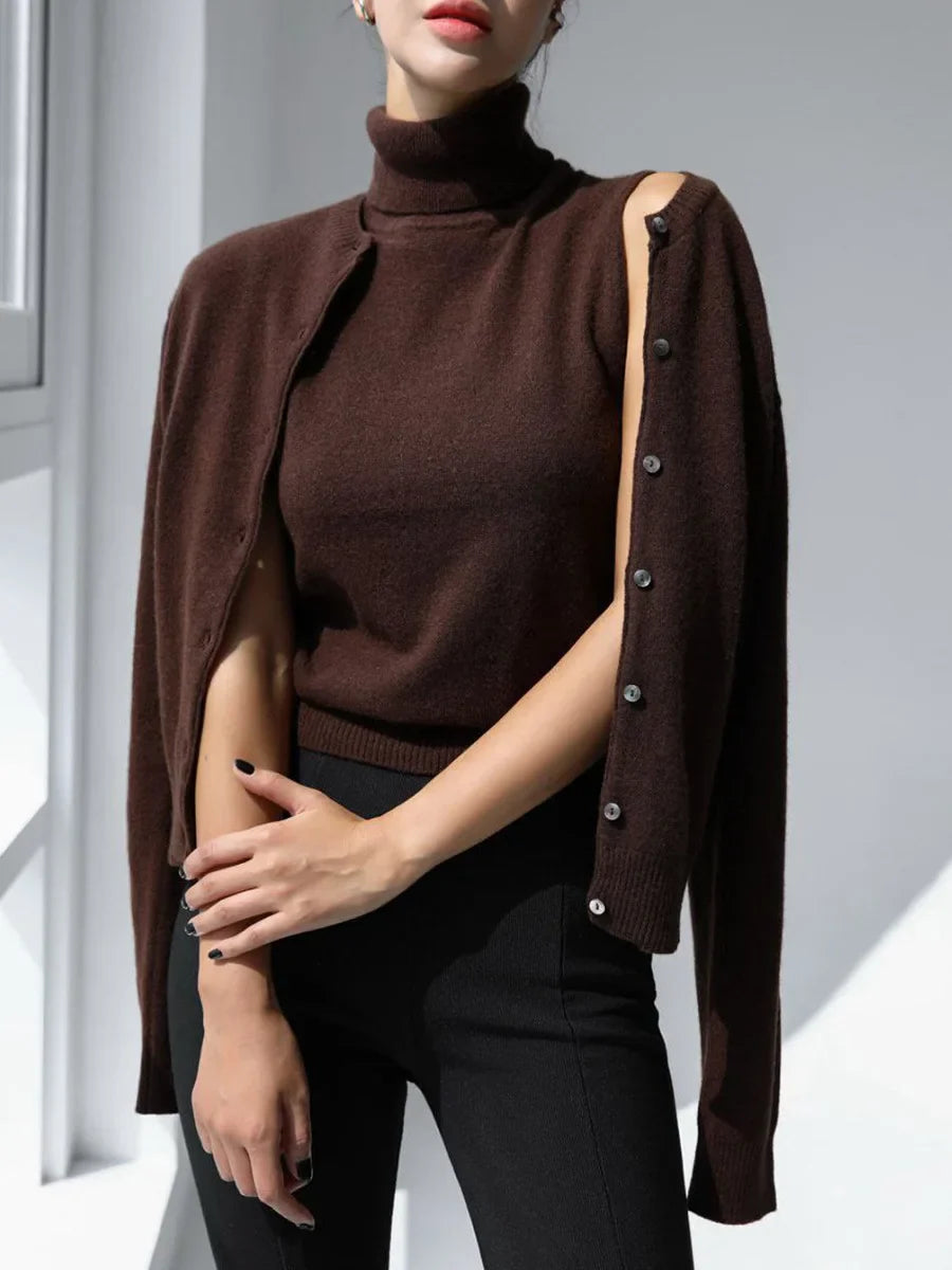 Ashbourne Knit Cardigan & Turtleneck Set