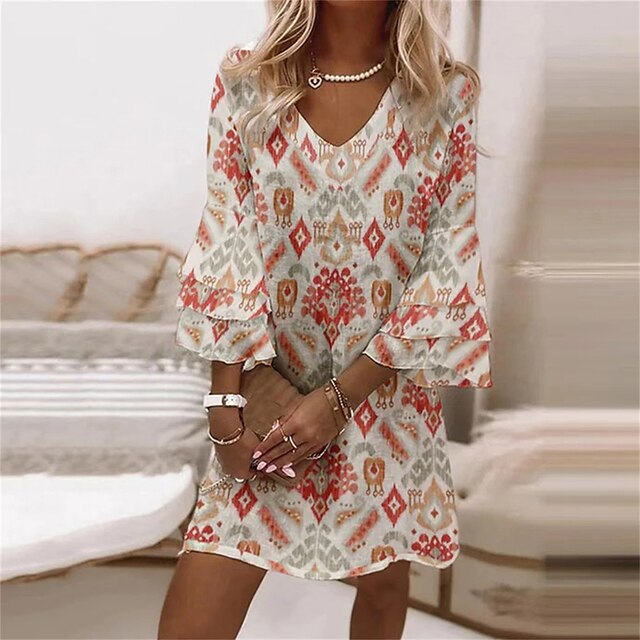 Eleganteo - Women's luxury patterned dress