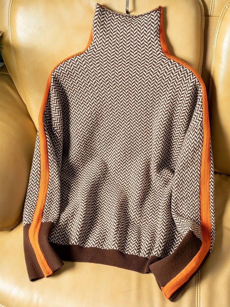 Vera High-Stitch Turtleneck Sweater