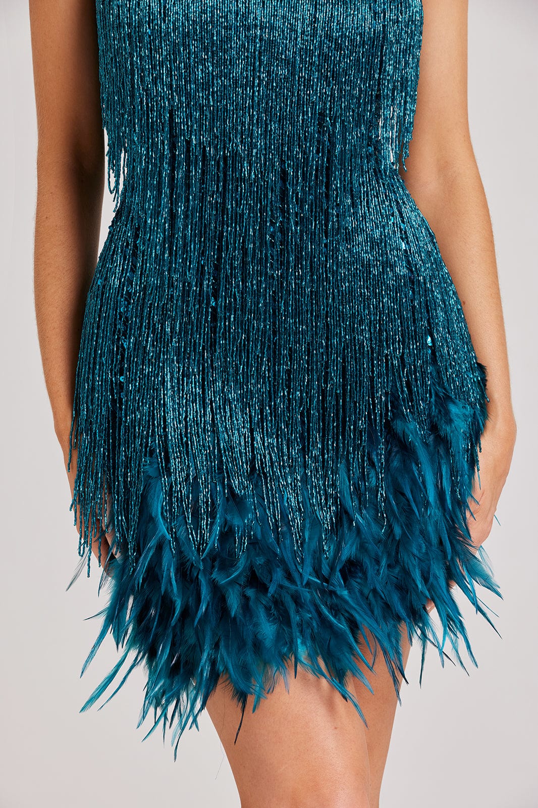 Nika | Filter Dress with Fringes and Feathers