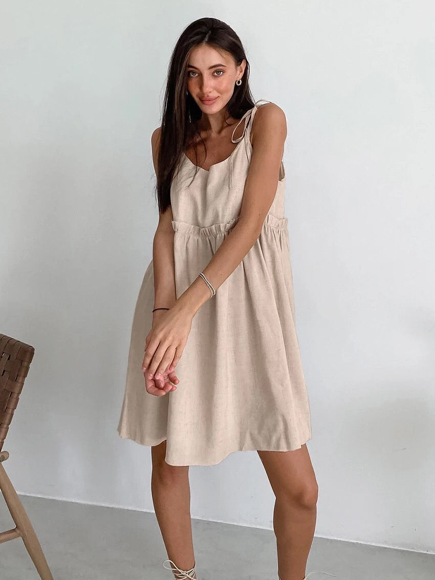Helena - Mini summer dress with an empire look and ruffles
