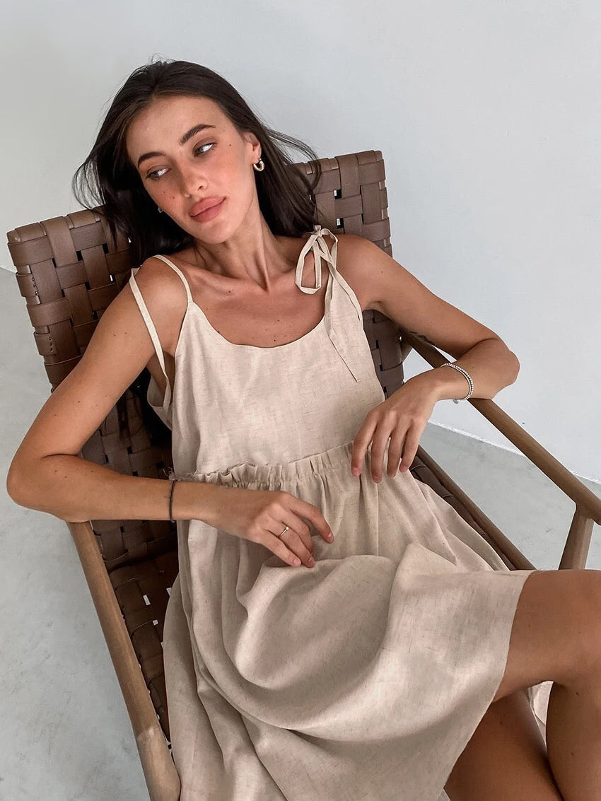 Helena - Mini summer dress with an empire look and ruffles