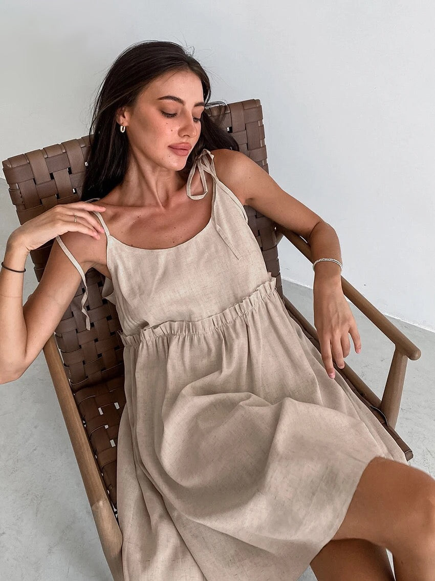 Helena - Mini summer dress with an empire look and ruffles