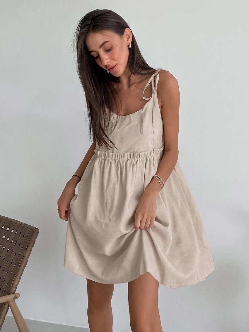 Helena - Mini summer dress with an empire look and ruffles