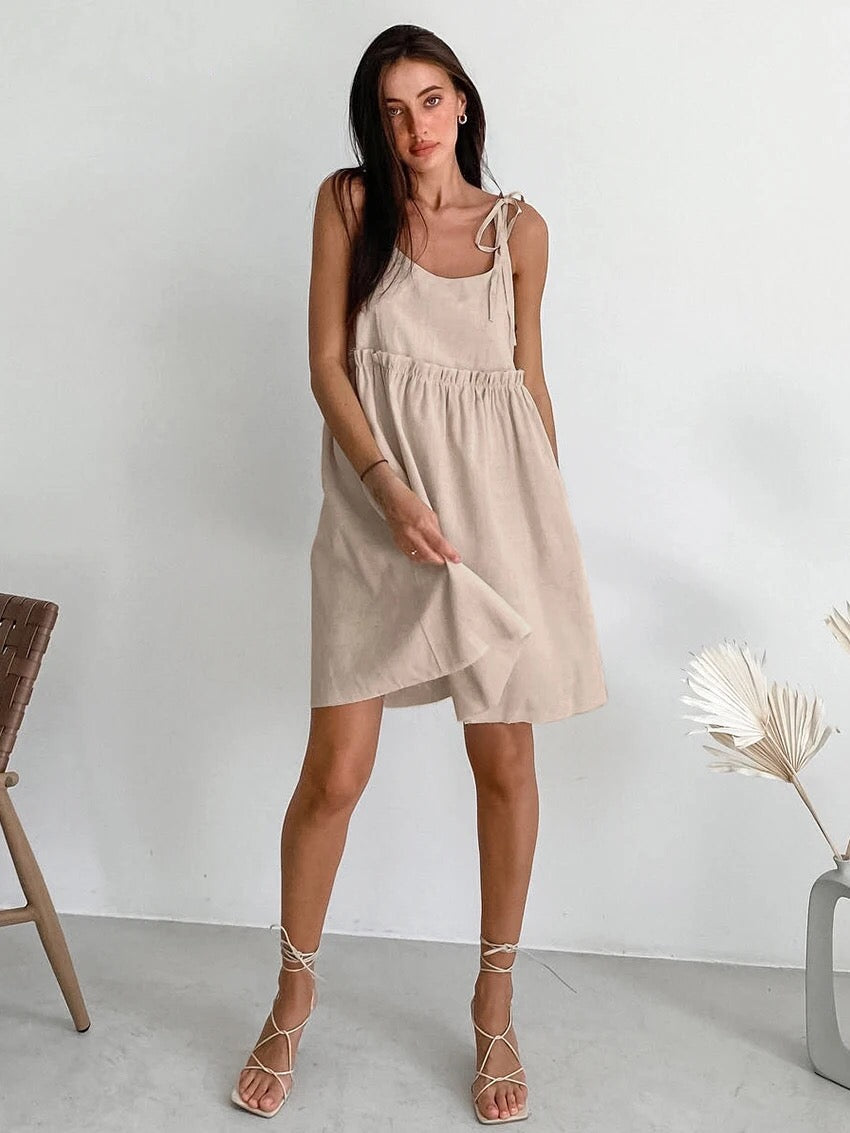 Helena - Mini summer dress with an empire look and ruffles