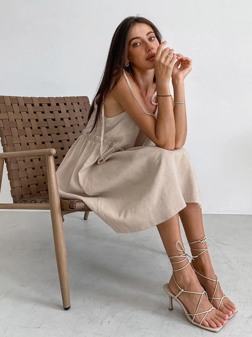 Helena - Mini summer dress with an empire look and ruffles