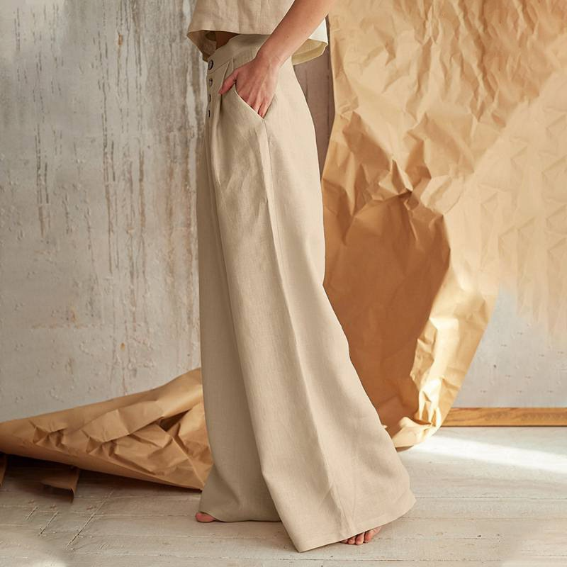 Everly Cotton Wide-Leg Pant