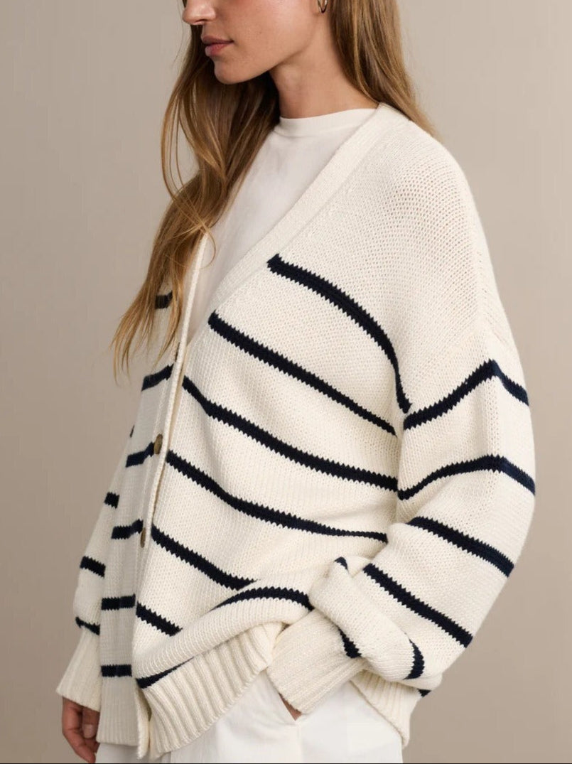 Westhaven Organic Striped Cardigan